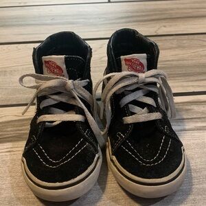 Vans Kids Black and White High-Top Sneakers